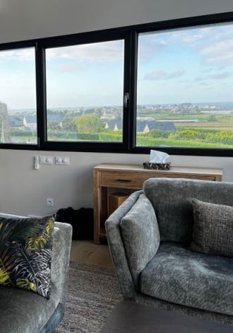 armchair with bay view
